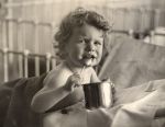 Child Eating From a Metal Cup, 1945 Child Eating From a Metal Cup, 1945
