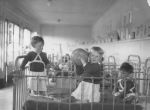 Three Young Patients in a Cot, Circa 1947 Three Young Patients in a Cot, Circa 1947