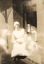 Nurse Photographed on Window Sill, Circa 1925 Nurse Photographed on Window Sill, Circa 1925