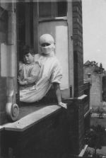 Patient and Nurse Posing on Window Ledge, Circa 1915 Patient and Nurse Posing on Window Ledge, Circa 1915