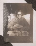 Patient in bed with meal, Circa 1943 Patient in bed with meal, Circa 1943