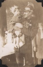 Fireman and Patient, Circa 1943 Fireman and Patient, Circa 1943