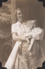Woman holding infant, Circa 1943 Woman holding infant, Circa 1943