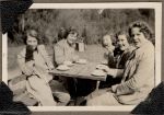 Cup of Tea on the Picnic Bench, Circa 1940 Cup of Tea on the Picnic Bench, Circa 1940