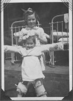 Two Small Patients with Bows, Circa 1940 Two Small Patients with Bows, Circa 1940
