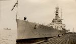 A long shot of a navy ship in dock. Navy Ship, 1928