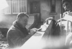 Medium shot of seaplane pilot signing autographs. Seaplane Visitors, Circa 1940