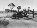 Excavating begins on the new hospital site (Camp Pell can be seen in the background)